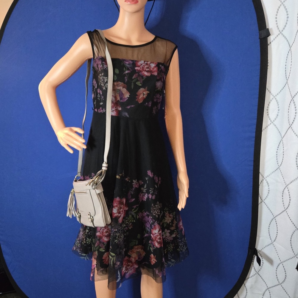 Floral Black Dress